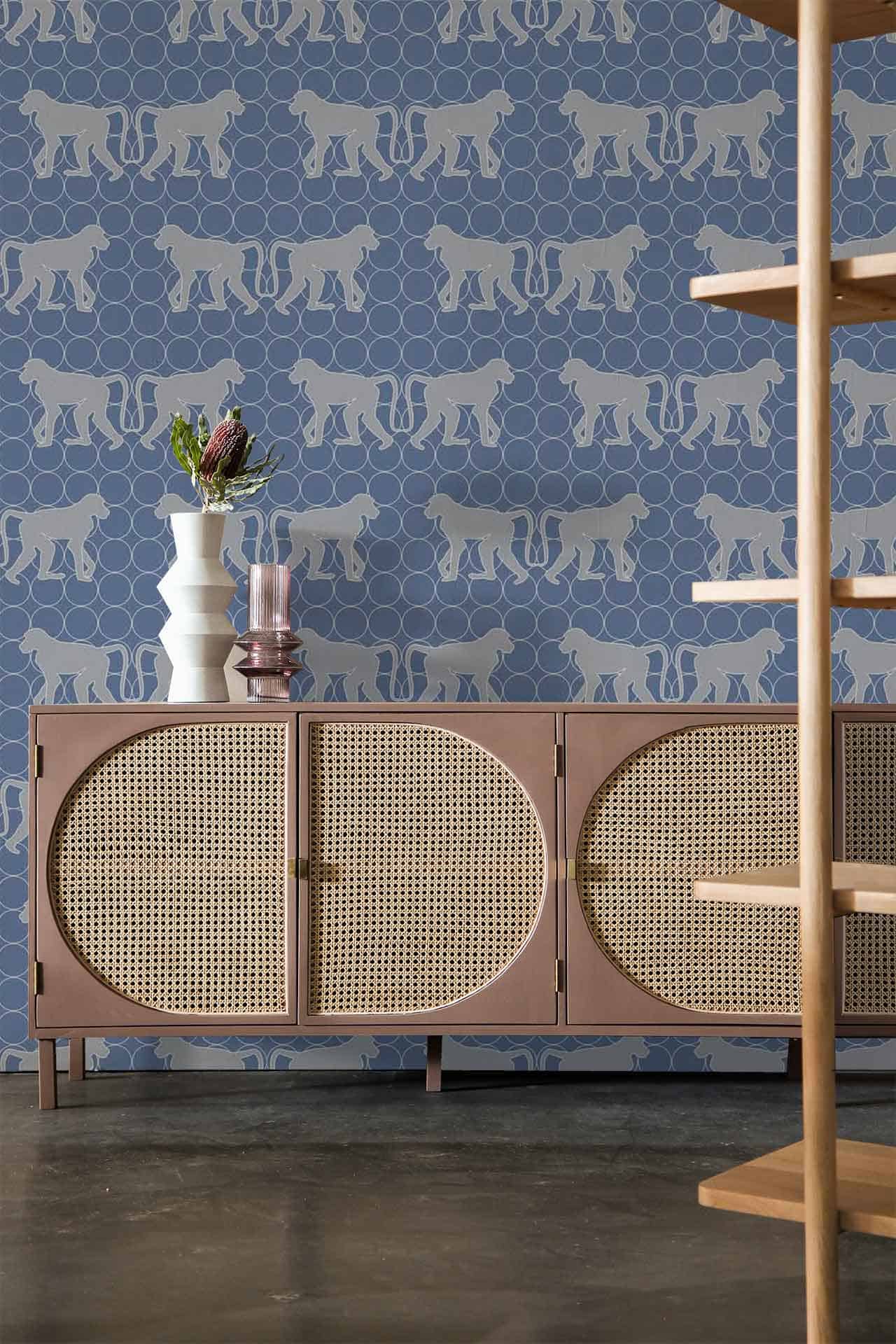 Lady Babs - a CS&Co wallpaper by Rene Veldsman, various baboons forming a pattern